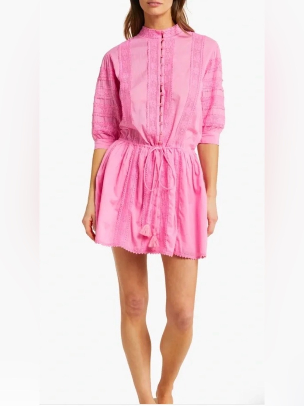 MELISSA ODABASH Rita embroidered cotton minidress  Size S